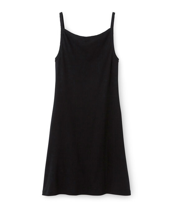 Chemise à bretelles femme coton/laine/soie zwart NOIR
