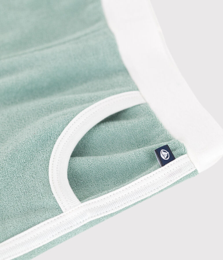 Kindershort van effen katoenen badstof groen PAUL