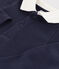 Body manches longues bébé col polo en coton bleu SMOKING