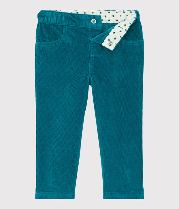 Fluwelen babybroek. blauw