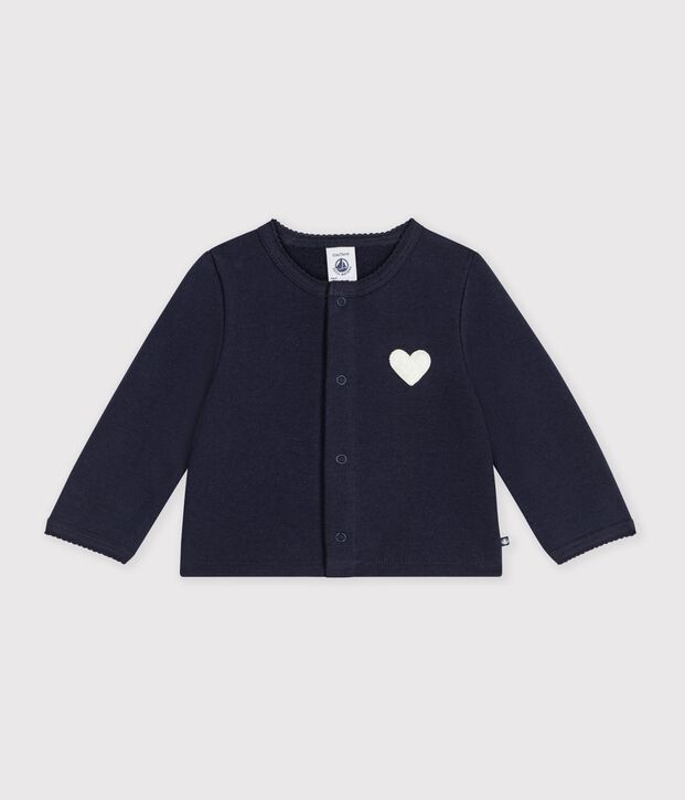 Effen katoenen babyvestje met hartvormige badge SOIR