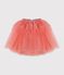 Jupe enfant mi-longue en tulle unie corail