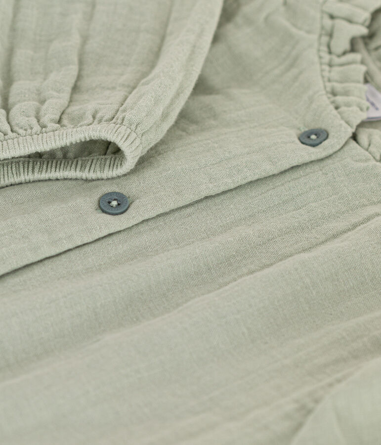 Blouse in katoenen gaas voor meisjes groen