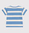 Katoenen T-shirt met korte mouwen en streepjes voor baby's blauw ALASKA/ AVALANCHE