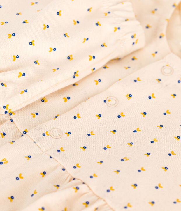 Robe sans manche avec bloomer en jersey l&eacute;ger b&eacute;b&eacute; &eacute;cru/multicouleur