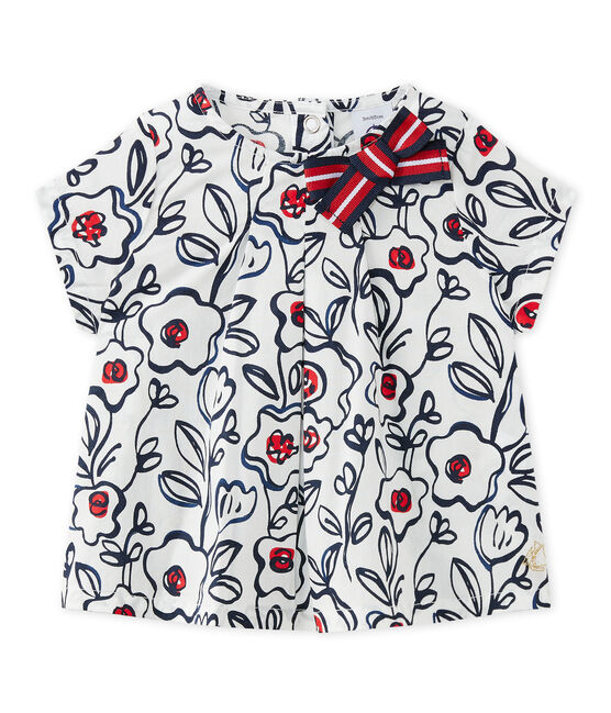 Blouse bébé fille en popeline blanc MARSHMALLOW/blanc MULTICO