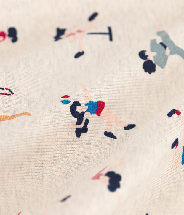 Meisjesrok in fleece beige/multicouleur