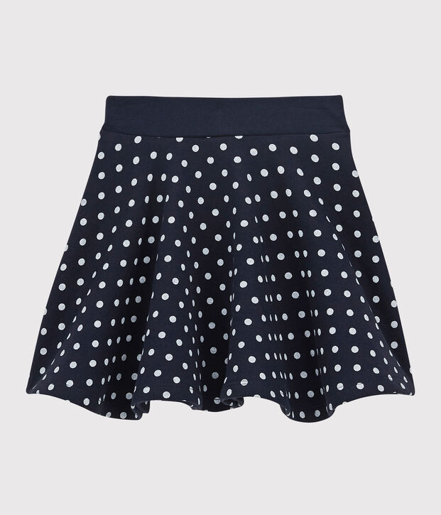 Meisjesrok van molton blauw/wit