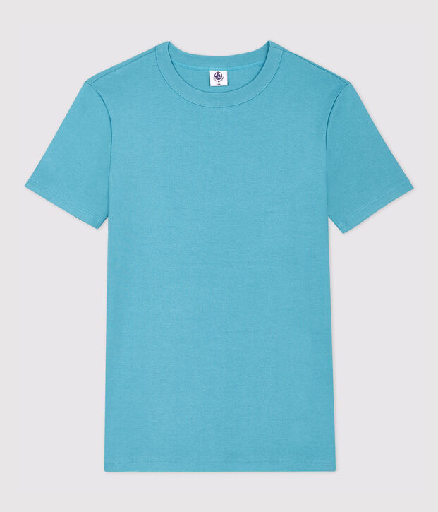 Iconisch katoenen Dames T-shirt met ronde hals blauw