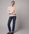 Iconische marinière Dames wit MARSHMALLOW/roze GRETEL