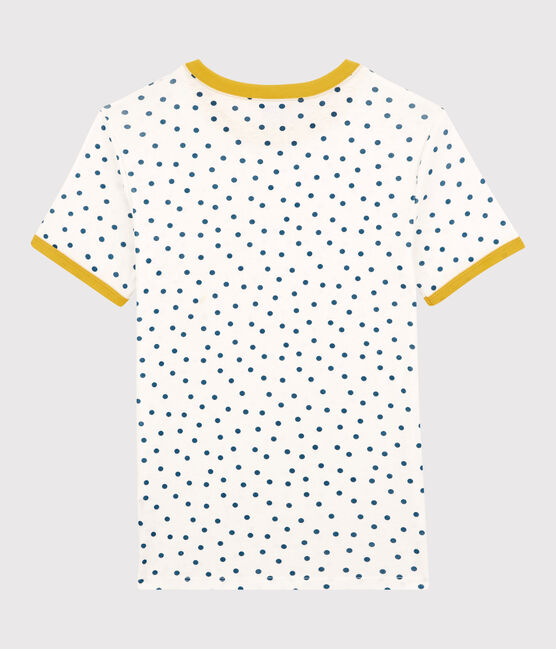 Katoenen Dames t-shirt met ronde hals en stippen wit MARSHMALLOW/ MALLARD
