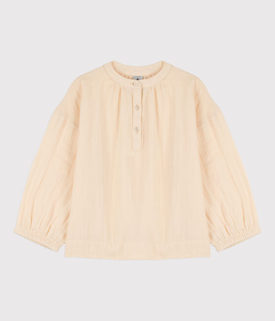 Blouse en gaze de coton enfant fille écru AVALANCHE