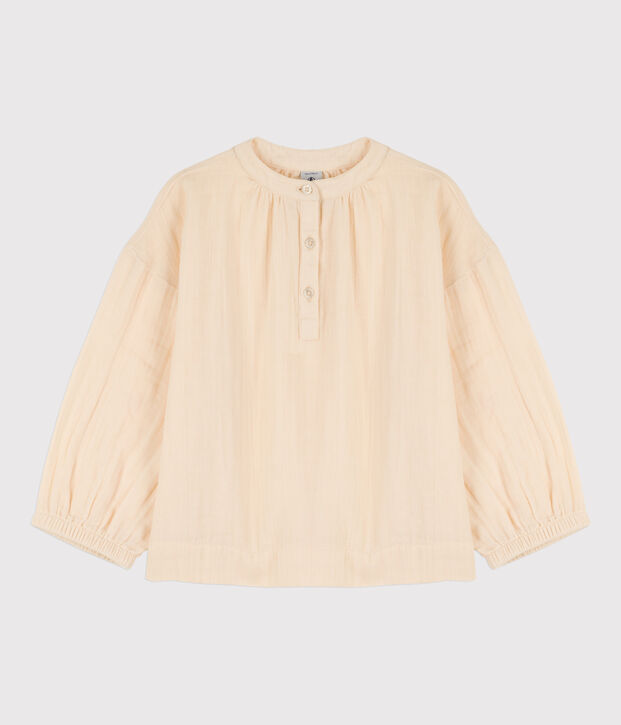 Blouse in biokatoenen materiaal voor meisjes ecru