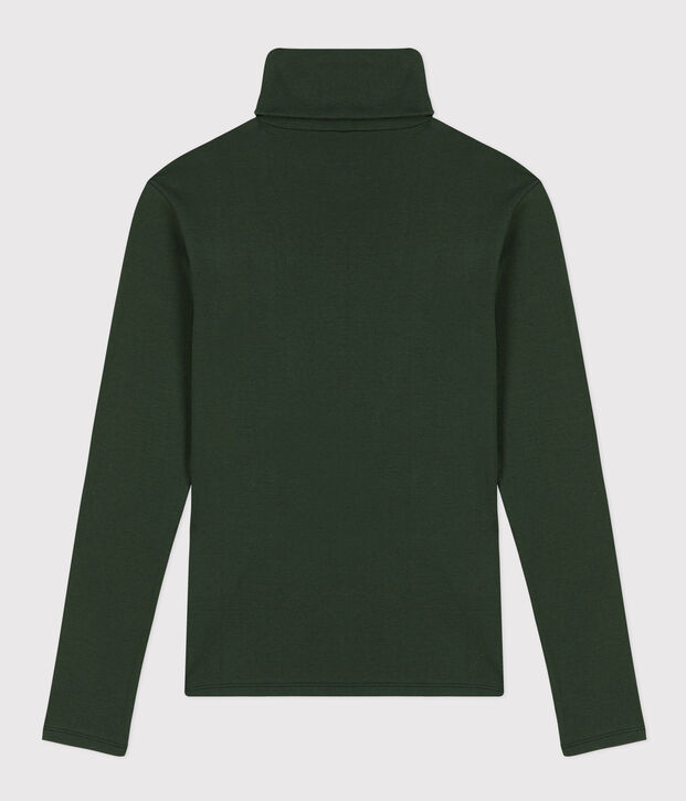 Tee-shirt col roul&eacute; L'ICONIQUE en coton Femme vert