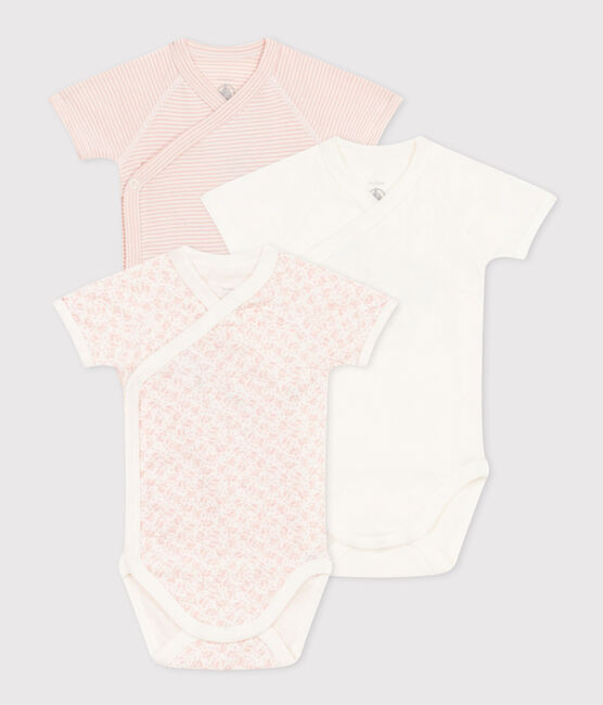 Set van 3 overslagbody's met korte mouwen van katoen voor baby's variante 2