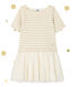 Robe fille bi-matière à rayures brillantes