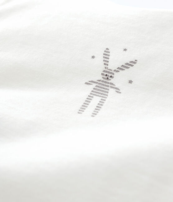 Legging tête de chat bébé en coton biologique blanc MARSHMALLOW