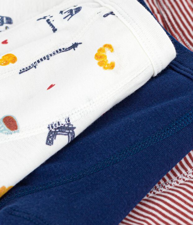 Lot de boxers enfant en coton &agrave; ceinture collet&eacute;e imprim&eacute; Paris multicouleur