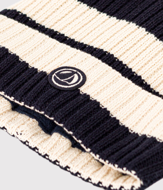 Bonnet rayé en tricot doublé en polaire enfant garçon-fille bleu SMOKING/ AVALANCHE