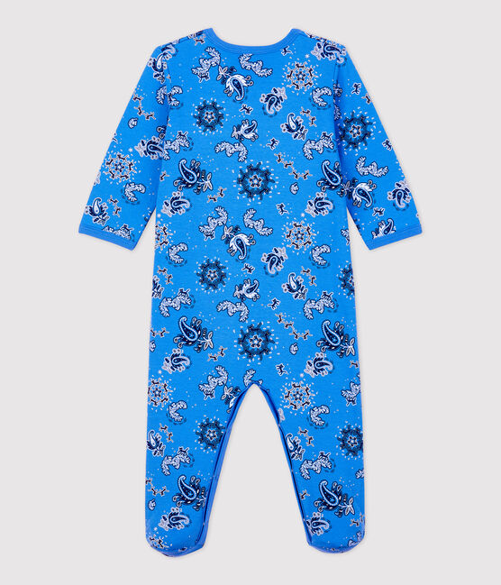 Dors-bien bébé à motif bandana en coton biologique bleu BRASIER/blanc MULTICO
