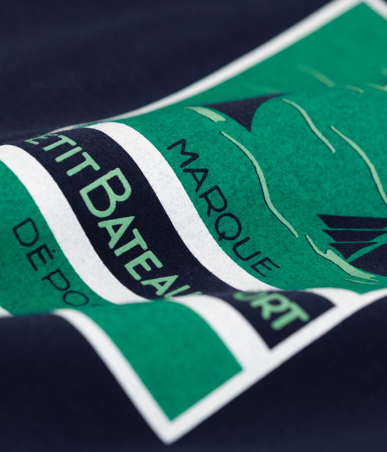 Tee-shirt manches courtes en jersey enfant gar&ccedil;on bleu