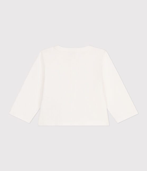 Effen katoenen babyvestje wit MARSHMALLOW