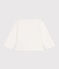 Effen katoenen babyvestje wit MARSHMALLOW