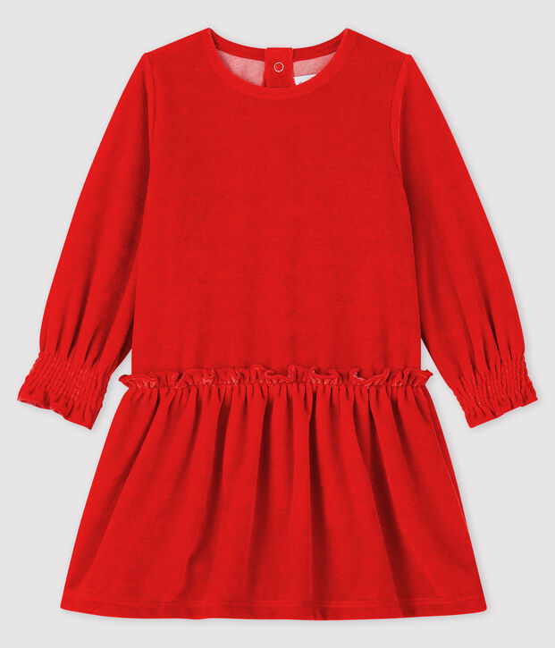 Jurk met lange mouwen babymeisje rood