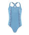 Maillot de bain 1 pièce enfant fille bleu RIYADH/blanc MARSHMALLOW