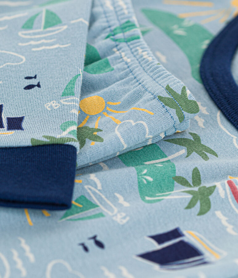 Pyjama ajust&eacute; explorateur en coton enfant bleu/multicouleur