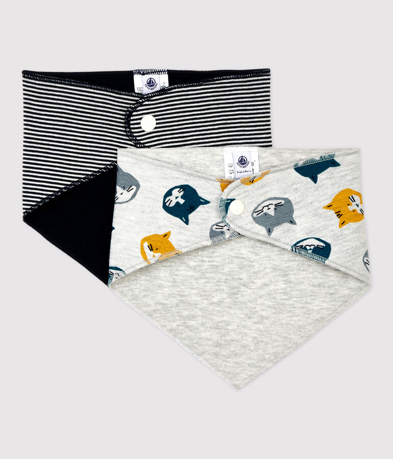 Set van 2 bandana-slabbetjes voor baby's multicouleur