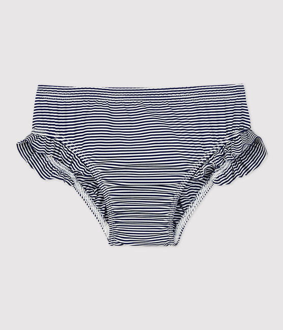 Bas de maillot de bain en matière recyclée bébé bleu MEDIEVAL/blanc MARSHMALLOW