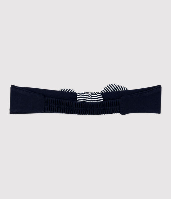 Katoenen meisjes haarband blauw SMOKING