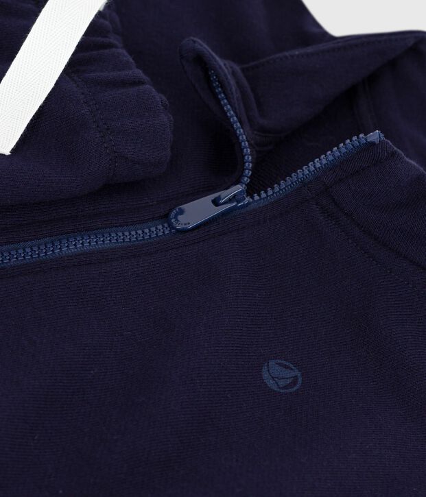 Ensemble sweatshirt et pantalon b&eacute;b&eacute; en coton uni bleu marine