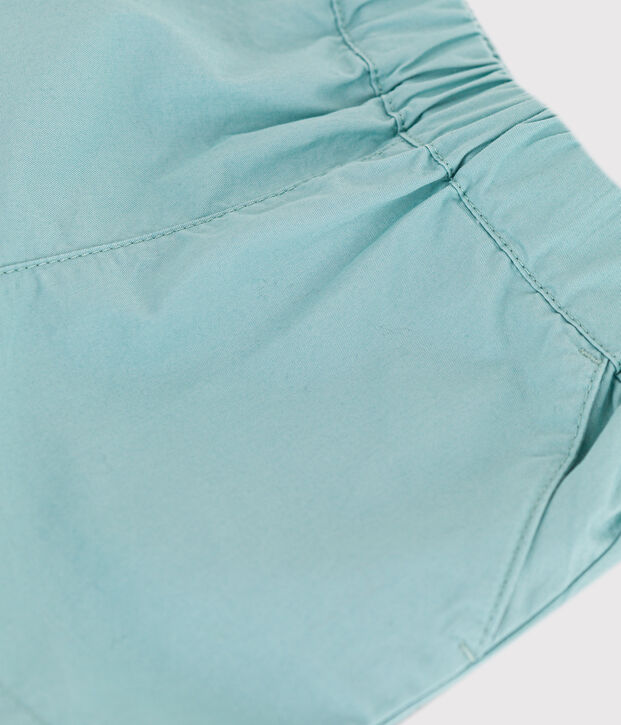 Short in stevige keperstof voor baby's groen