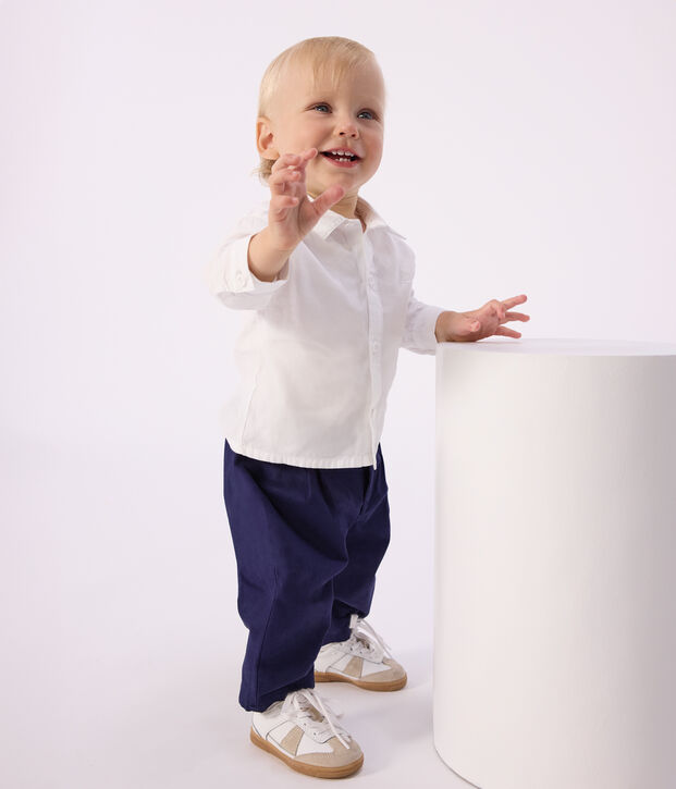 Babybroekje van effen keperstof SOIR