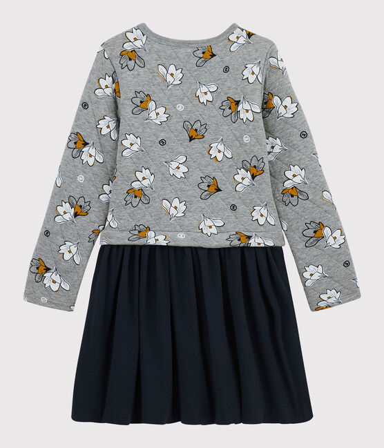 Robe manches longues enfant fille gris SUBWAY/blanc MULTICO