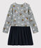 Robe manches longues enfant fille gris SUBWAY/blanc MULTICO