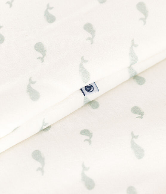 Fluwelen babytrappelzak met walvisprint - TOG 3 wit MARSHMALLOW/ HERBIER