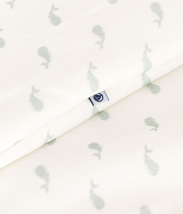 Fluwelen babytrappelzak met walvisprint - TOG 3 wit/groen