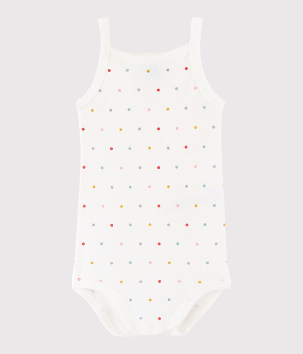 Body &agrave; bretelles b&eacute;b&eacute; fille blanc/multicouleur
