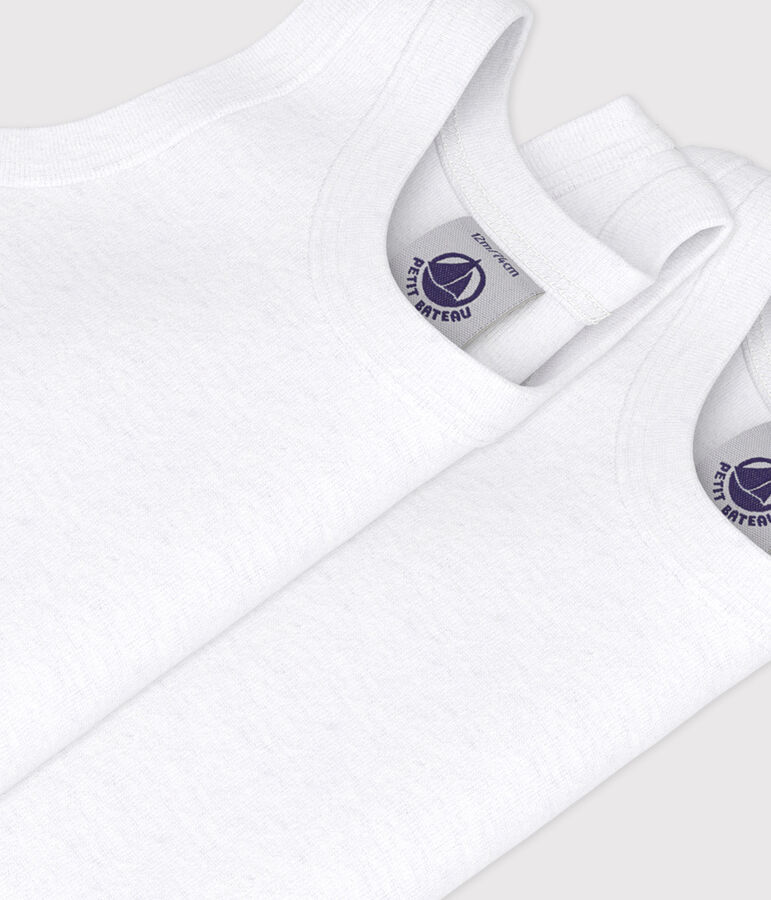 Set met 2 witte babyrompertjes zonder mouwen. multicouleur