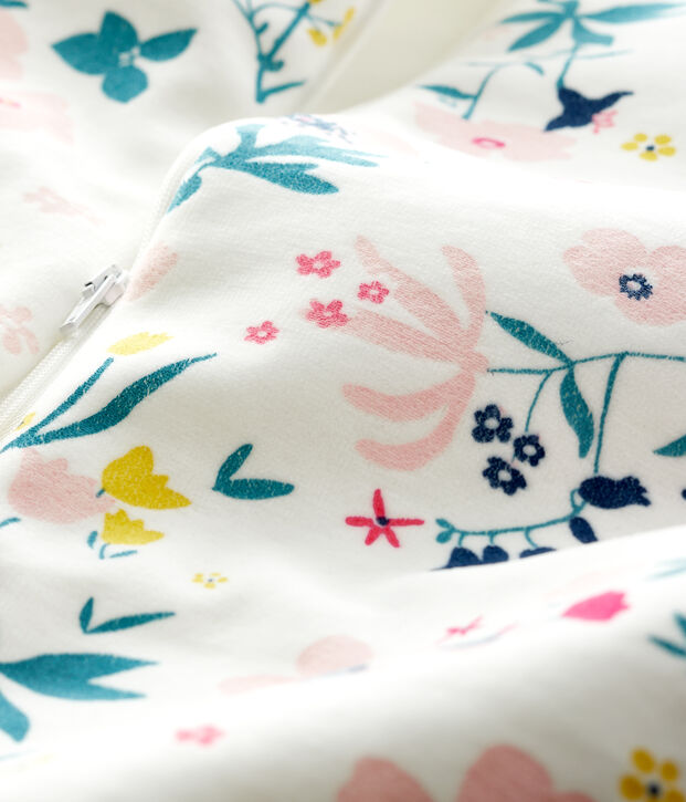 Gigoteuse b&eacute;b&eacute; fille en velours blanc/multicouleur
