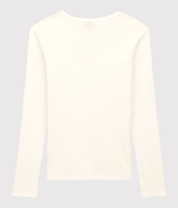 L'ICONIQUE, T-shirt voor dames met cocottesteek in katoen wit