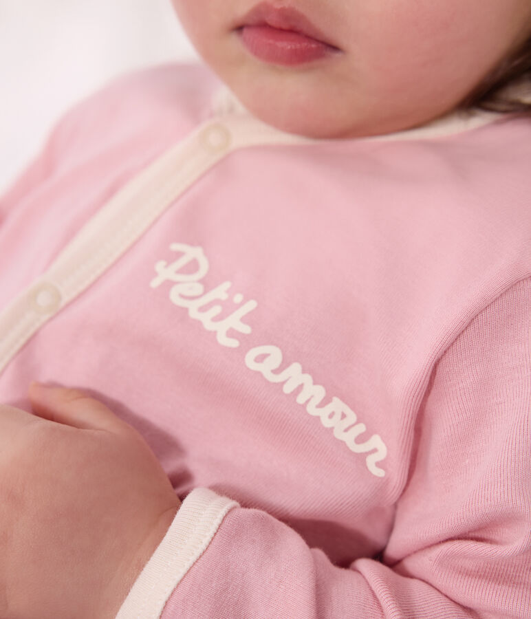 Effen katoenen babypyjama roze