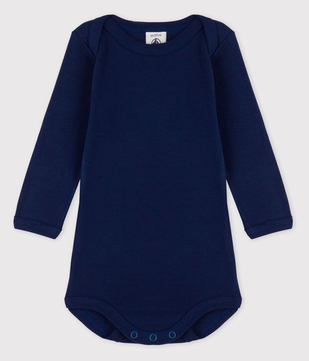 Body manches longues b&eacute;b&eacute; fille bleu fonc&eacute;