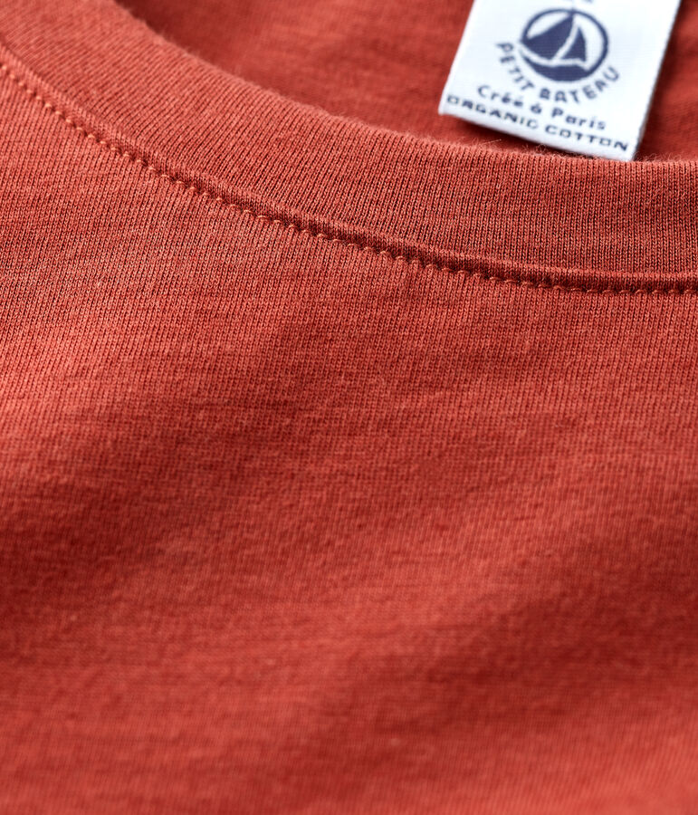 Tee-shirt LE DROIT col rond en coton bio Femme marron