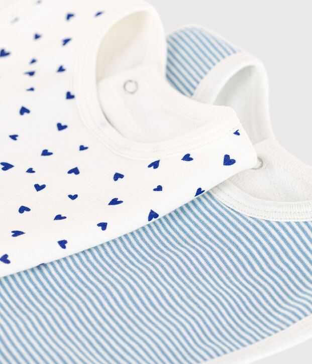 SET VAN 2 KATOENEN SLABBETJES VOOR BABY'S multicouleur