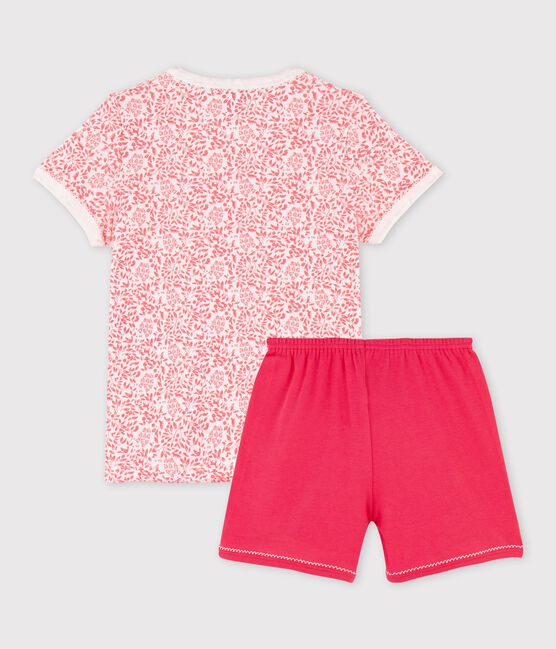 Pyjacourt imprimé fleuri rose petite fille en coton blanc MARSHMALLOW/rose GRETEL