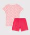 Pyjacourt imprimé fleuri rose petite fille en coton blanc MARSHMALLOW/rose GRETEL